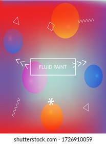 Modern blurry smooth background. Fresh backdrop with colored bubbles and white shapes. Vector illustration vintage. Blue fluid colorful figures for poster, presentation and banner.