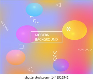 Modern blurry smooth background. Light backdrop with bright rainbow colors. Vector illustration flyer. Violet fluid colorful shapes for poster, presentation and banner.