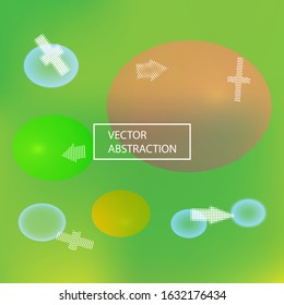 Modern blurry smooth background. Light backdrop with colored bubbles and white shapes. Vector illustration pastel. Yellow fluid colorful figures for poster, presentation and banner.