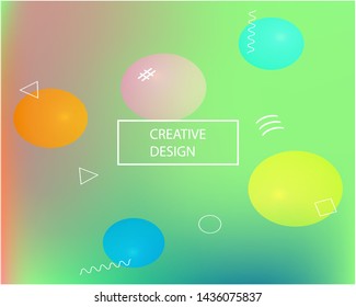 Modern blurry smooth background. Liquid backdrop with bright rainbow colors. Vector illustration space. Green fluid colorful shapes for poster, presentation and banner.