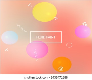 Modern blurry smooth background. Minimal backdrop with bright rainbow colors. Vector illustration vintage. Pink fluid colorful shapes for poster, presentation and banner.