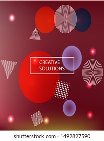 Modern blurry smooth background. Minimal backdrop with colored bubbles and white shapes. Vector illustration space. Red fluid colorful figures for poster, presentation and banner.