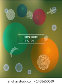 Modern blurry smooth background. Vector illustration vintage. Colorful backdrop with colored bubbles and white shapes. Green fluid colorful figures for poster, presentation and banner.