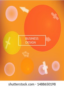 Modern blurry smooth background. Vector illustration elements. Fluid backdrop with colored bubbles and white shapes. Orange fluid colorful figures for poster, presentation and banner.