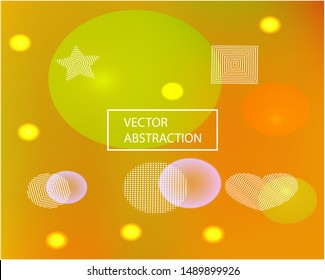 Modern blurry smooth background. Vector illustration pastel. Clean backdrop with colored bubbles and white shapes. Orange fluid colorful figures for poster, presentation and banner.