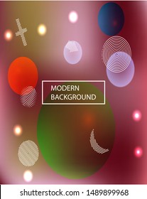 Modern blurry smooth background. Vector illustration layout. Colorful backdrop with colored bubbles and white shapes. Pink fluid colorful figures for poster, presentation and banner.