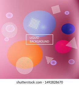 Modern blurry smooth background. Vector illustration layout. Dynamic backdrop with colored bubbles and white shapes. Pink fluid colorful figures for poster, presentation and banner.