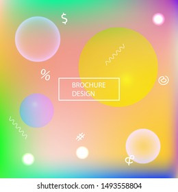 Modern blurry smooth background. Vector illustration pastel. Commercial backdrop with colored bubbles and white shapes. Pink fluid colorful figures for poster, presentation and banner.