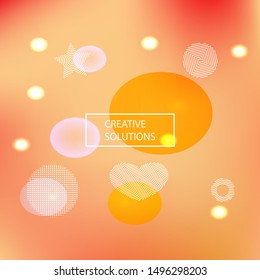 Modern blurry smooth background. Vector illustration art. Minimal backdrop with colored bubbles and white shapes. Pink fluid colorful figures for poster, presentation and banner.