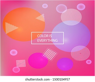 Modern blurry smooth background. Vector illustration flyer. Original backdrop with colored bubbles and white shapes. Pink fluid colorful figures for poster, presentation and banner.