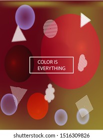Modern blurry smooth background. Vector illustration pastel. Flat backdrop with colored bubbles and white shapes. Red fluid colorful figures for poster, presentation and banner.