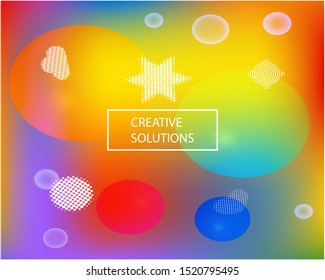 Modern blurry smooth background. Vector illustration art. Light backdrop with colored bubbles and white shapes. Violet fluid colorful figures for poster, presentation and banner.