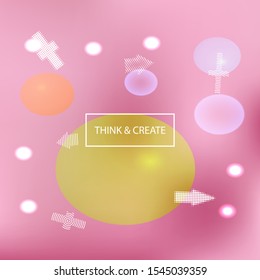 Modern blurry smooth background. Vector illustration flyer. Original backdrop with colored bubbles and white shapes. Orange fluid colorful figures for poster, presentation and banner.