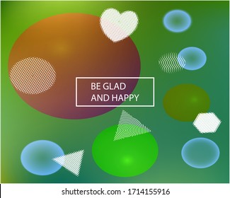 Modern blurry smooth background. Vector illustration theme. Minimal backdrop with colored bubbles and white shapes. Yellow fluid colorful figures for poster, presentation and banner.
