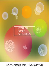 Modern blurry smooth background. Vector illustration flyer. Vibrant backdrop with colored bubbles and white shapes. Pink fluid colorful figures for poster, presentation and banner.