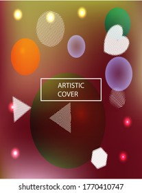 Modern blurry smooth background. Vector illustration art. Liquid backdrop with colored bubbles and white shapes. Green fluid colorful figures for poster, presentation and banner.