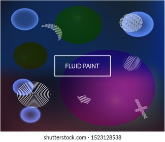 Modern blurry smooth background. Vibrant backdrop with colored bubbles and white shapes. Vector illustration space. Blue fluid colorful figures for poster, presentation and banner.