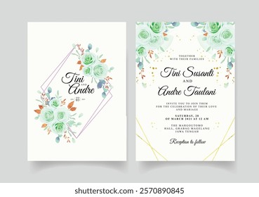 Modern Blush Trendy Vector Floral Wedding card. Illustrator and designer. Wedding Invites, save the date, Birthday Invites, Video Invites, E-Cards.