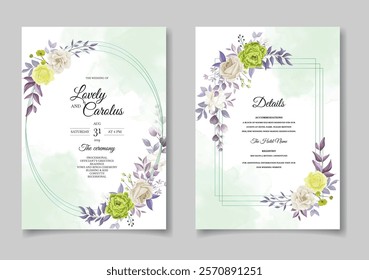 Modern Blush Trendy Vector Floral Invitation card. Illustrator and designer. Wedding Invites, save the date, Birthday Invites, Video Invites, E-Cards.