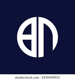 modern bn circle logo design