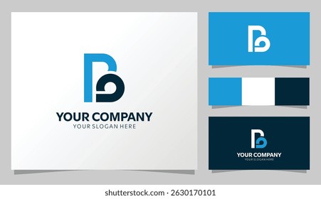 Modern "BO" Monogram Logo with Blue and Dark Color Concept