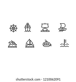 Modern boat icon set
