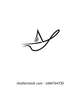 modern boat logo design vector