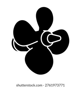 Modern Boat Propeller Silhouette Vector Icon Illustration Isolated for Marine Engineering Nautical Propulsion and Maritime Industry Design