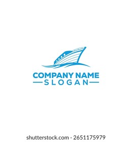 Modern Boat Ship Cruise Water Logo
