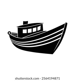 Modern Boat Silhouette Vector Illustration