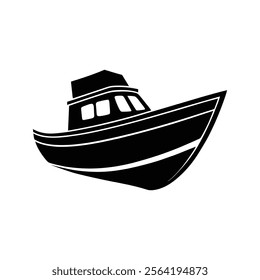 Modern Boat Silhouette Vector Illustration