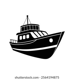 Modern Boat Silhouette Vector Illustration