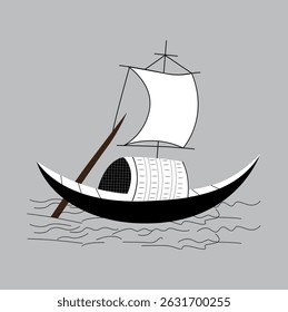 modern Boat vector icon illustration in as background