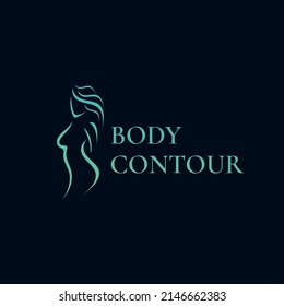 Modern body contour logo illustration design