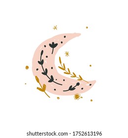Modern bohemian style, folk tribal art in the Scandinavian style. Folk mythology, Swedish folklore. animals and plants.