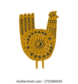 Modern bohemian style, folk tribal art in the Scandinavian style. Folk mythology, Swedish folklore. animals and plants.
