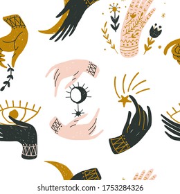 Modern bohemian style, folk tribal art in the Scandinavian style. Folk mythology, Swedish folklore. animals and plants.