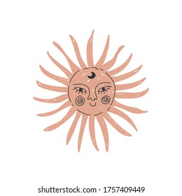 Modern bohemian style, folk tribal art in the Scandinavian style. Folk mythology, Swedish folklore. animals and plants.