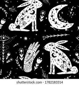 Modern bohemian style, folk tribal art in the Scandinavian style. Folk mythology, Swedish folklore. animals and plants.