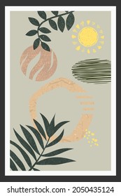 Modern boho abstract trendy background design.