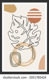 Modern boho abstract trendy background design.
