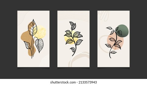 Modern boho abstract trendy background design.