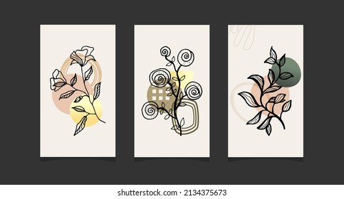Modern boho abstract trendy background design.