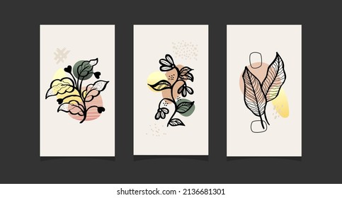 Modern boho abstract trendy background design.