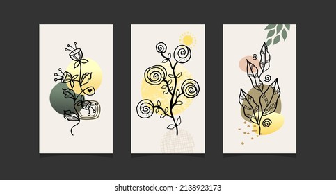 Modern boho abstract trendy background design.