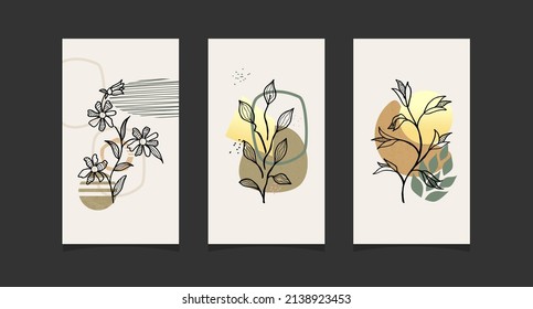 Modern boho abstract trendy background design.
