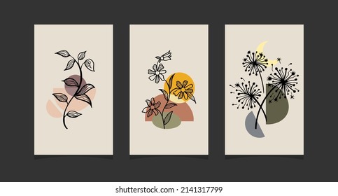 Modern boho abstract trendy background design.