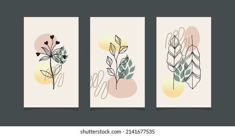 Modern boho abstract trendy background design.