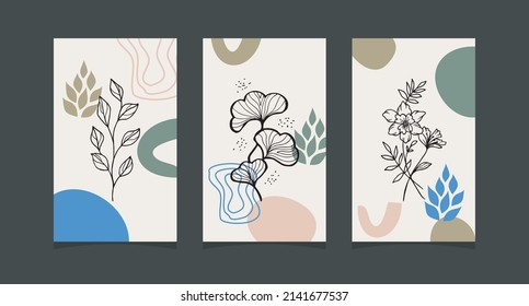 Modern boho abstract trendy background design.