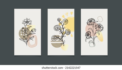 Modern boho abstract trendy background design.